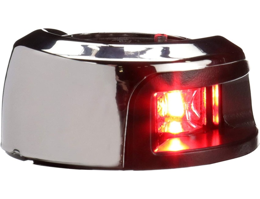 attwood Navigation Light LED 2NM Deck Mount Stainless Port (Red